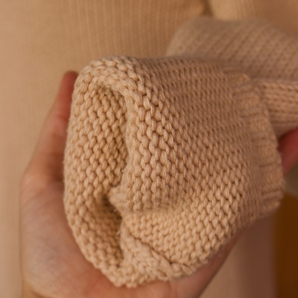 Vintage Talbots 100% Cotton Creme Knitted V-Neck Sweater Size S - Picture 10 of 15